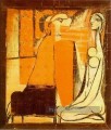 Confidences Deux femmes carton pour une tapisserie 1934 Cubisme